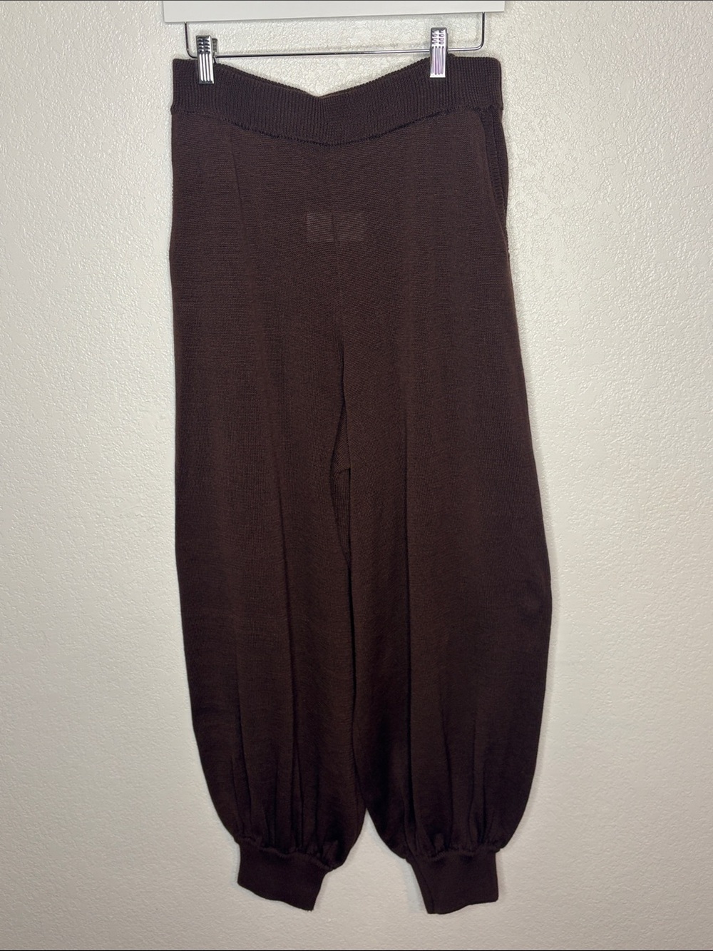 Free People Beach Chocolate Brown Beachy Knit Joggers Size Large